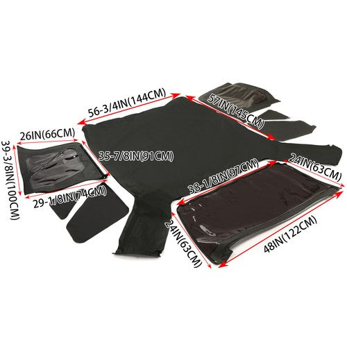 4 For Jeep Wrangler TJ Soft top Replacement, 97-06,w/Tinted Windows, Black Vinyl