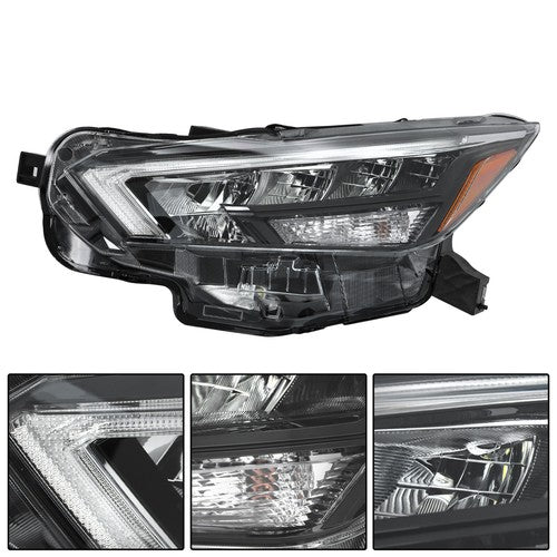 Chrome For Nissan Versa 2020-2021 Left Side Headlight Replacement Clear Lens LED