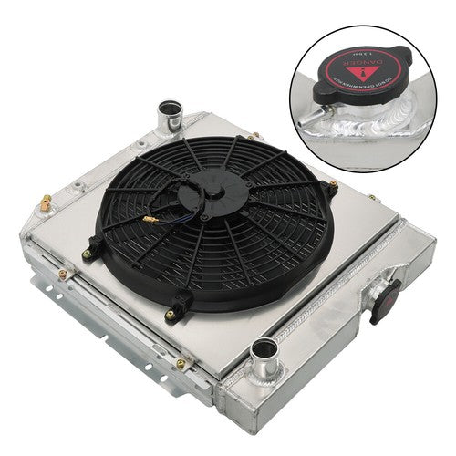 For 1960-1965 Ford Falcon Ranchero V8 3 Row Radiator+Shroud+Electric Fan+Relay