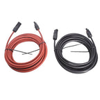 Solar Panel Extension Cable Wire Connector 1 Pair 30ft Black + Red 12AWG New