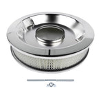 14 Full Finned Aluminum Round Air Cleaner Air Filter Kit Polished Recessed Base