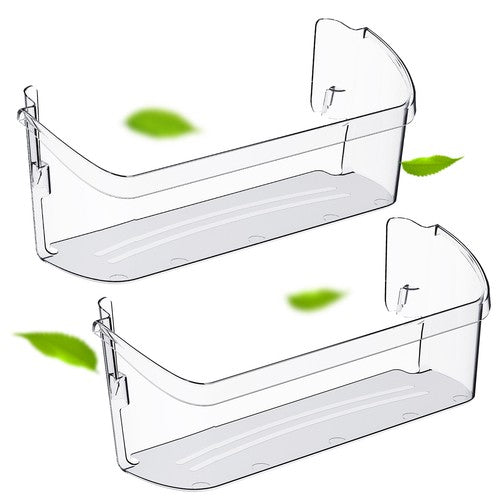#240323002 Bottom Door Shelf Lower Bin Polycarbonate For Frigidaire 2Pcs