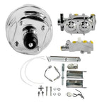 9" Chrome Brake Booster Master Cylinder Disc Drum Valve Kit For Chevy Corvette
