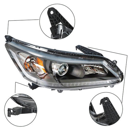 Clear Halogen Projector Headlight Fit For Honda Accord 2013-2015 Single RH Side
