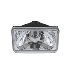 4x6" Inch Clear Glass Lens Diamond Cut Chrome Crystal Semi Sealed Beam Headlight