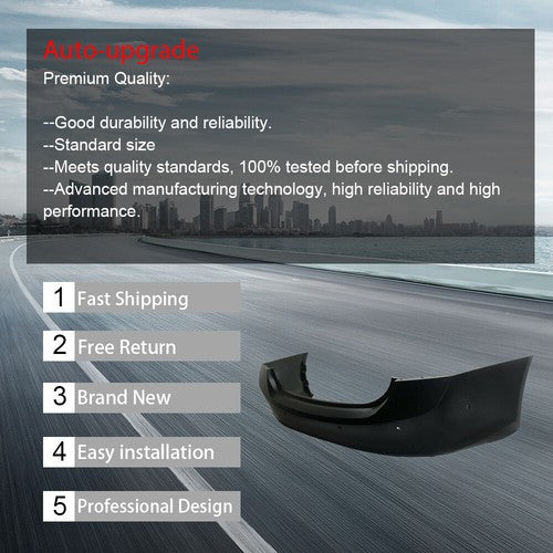 For 16 17-2018 Chevy Malibu Sedan 4DR With Park & Parallel Rear Bumper Cover