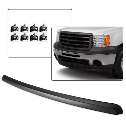 Black Front Hood Molding Trim for 07-13 GMC Sierra 1500 2500HD 3500 HD