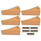 5Pcs 230SP Casting Bucket Teeth & TF23P Flex Pins for Backhoe Skid Steer Loader