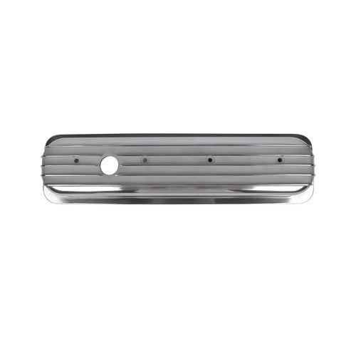 Finned Polished Aluminum Center Bolt Short Valve Covers For SBC 350 5.7 5.0 V8