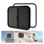 24" W X 20" H Horizontal Slide RV Exit Window W/Trim Ring For RV Cargo Trailer