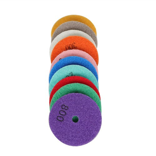 Diamond Polishing Pads 3 inch Wet/Dry 10 Piece Set Granite Stone Concrete Marble