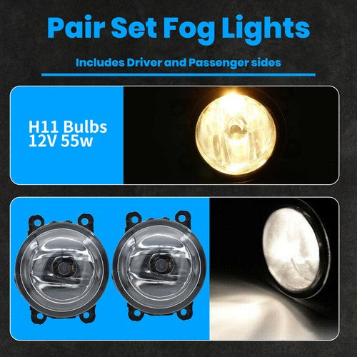 Front Clear Lens Fog Lights Bumper Lamp for 2015-2018 for Jeep Renegade