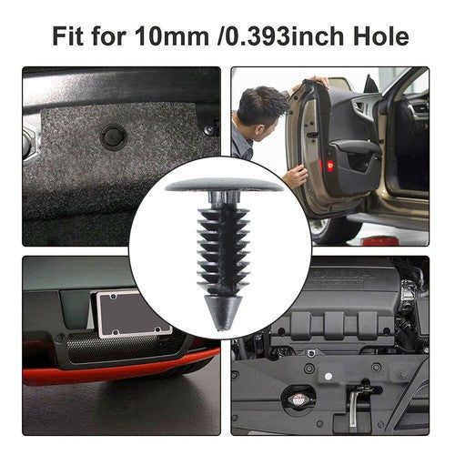 100Pcs 8mm Dia Hole Plastic Rivets Fasteners Brand New For Auto Bumper Fender