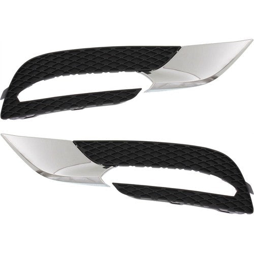 Fog Light Trim Set for 2013-2017 Buick Enclave Left Right Black Chrome 2Pc