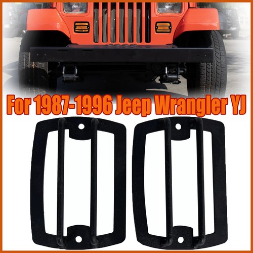 Front Bumper Turn Signal Light Guard Cover Side for Jeep Wrangler YJ 1987-1996