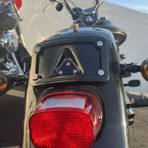 Curved Laydown License Plate Mount Bracket For Harley Sportster Dyna Softail