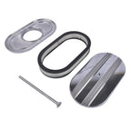 15" Oval Half Finned Polished Aluminum Air Cleaner Filter For Chevy SBC BBC 400