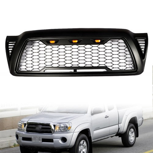For Toyota Tacoma 2005-2011 Black Plastic Front Upper Bumper Grille W/ LED