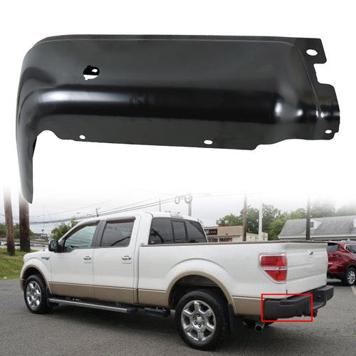For Ford F150 2009-2014 W/ Sensor Holes Black Primered Left Rear Bumper End