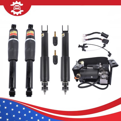 5Pcs Air Suspension Set Shocks & Compressor For Escalade Chevy Tahoe GMC Yukon