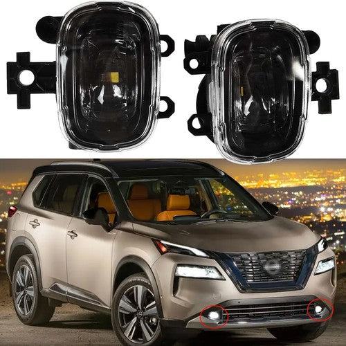 Fog Lights Lamps LED DRL Left & Right for Nissan Rogue 2021 2022 2023