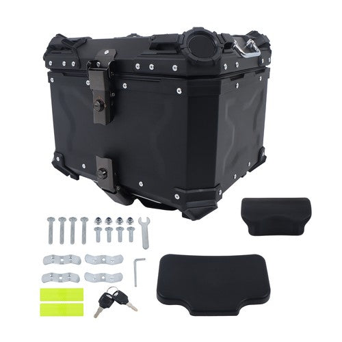 45L Motorcycle Top Box with Safety Lock Waterproof Trunk Luggage Storage Case