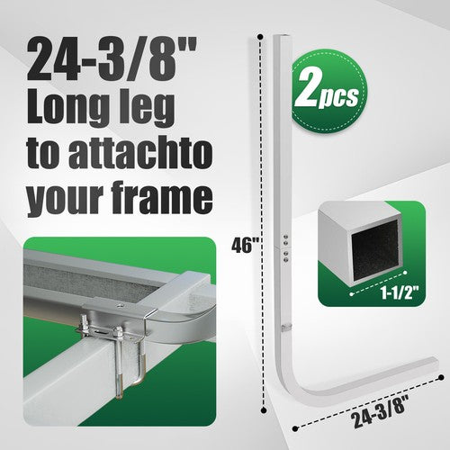 Boat Trailer Guide Poles Aluminum Square Upright  1 1/2" Square 46" Tall Pair
