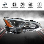 Right Side Headlight Headlamp Halogen For 2019-2020 Nissan Altima Chrome Housing