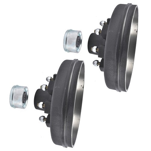 2 Pack 12"x2" Trailer Brake Hub Drum Kit 8 on 6.5" Bolt Pattern for 7000lbs Axle