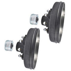 2 Pack 12"x2" Trailer Brake Hub Drum Kit 8 on 6.5" Bolt Pattern for 7000lbs Axle