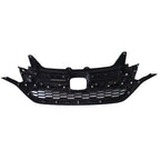 Front Grille Upper Trim & Lower Grille For Honda CRV 2015-2016 Black Plastic