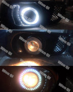 Clear Lens LED Halo Projector Fog Lights DRL for 1999-2000 Honda Civic