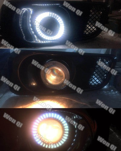 Clear Lens LED Halo Projector Fog Lights DRL for 1999-2000 Honda Civic