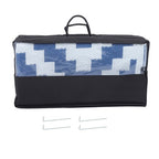 8x10FT Waterproof Foldable Outdoor Plastic Navy Blue White Carpet