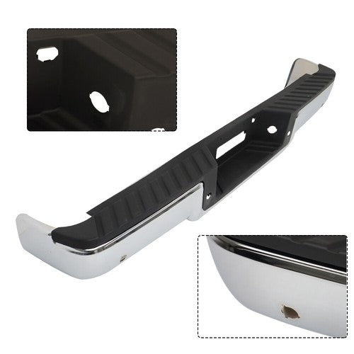 Rear Bumper Chrome With Object Sensor Holes New For 2006-2008 Ford F150