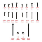 1590-Piece M3 Screw Kit with Hex Button & Socket Head Bolts, Nuts, and Washers
