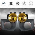 Smoked Driving Fog Lights+Wiring Switch Bezel Kit  For 16-20 Toyota Tacoma 2.7L