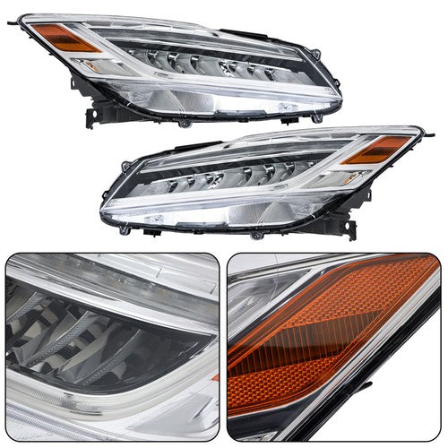 Headlights Fit For Honda Accord Sedan 2016-2017 Projector LH & RH Pair Set LED