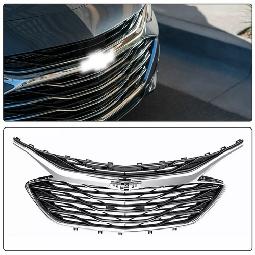 Front Bumper Upper Lower Grille Black Chrome 3PCS for 2019-2023 Chevrolet Malibu