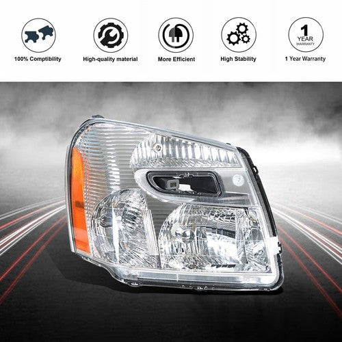 Front Headlight Fit For Chevy Equinox 2005-2009 Headlamp Projector LH+RH Pair