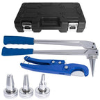 PEX Expansion Tool Kit Tube Expander with 1/2" 3/4" 1" Expander Heads Hard Case