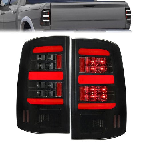 Black Tail Lights Brake Lamps LED Bar Light For 09-18 Dodge Ram 1500 2500 3500