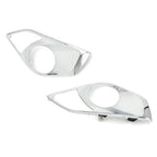 Pair Chrome Front Bumper Fog Light Cover Bezels For 2013 2014 2015 Toyota Avalon