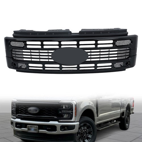New Gloss Black Plastic Front Upper Grill Grille For Ford F250 XL/XLT 2023 2024
