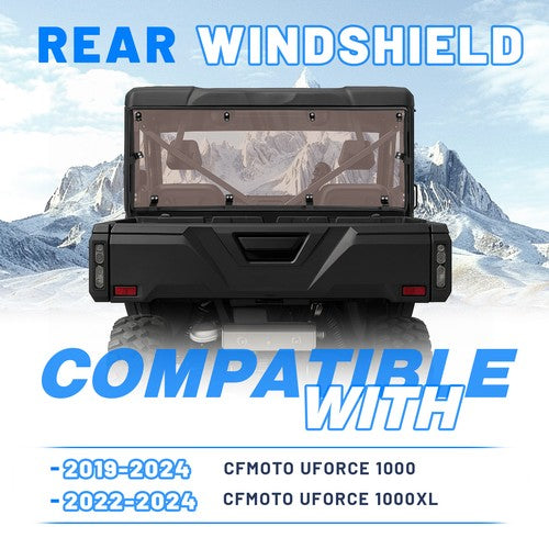 Smoke Rear Windshield Back Window for CFMOTO UFORCE 1000 2019-26 1000XL 2022-26