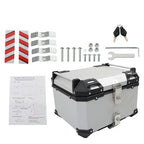 55L Silver Luggage Waterproof Tail Box Scooter Trunk Storage Top Case Motorcycle