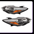 Black Headlight Set Halogen Headlamp for 2015-2017 Toyota Camry LE SE Pair