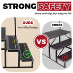 3 Step Anti-Slip 660lbs Stair With Handrail for RV Camper Hot Tub Portable