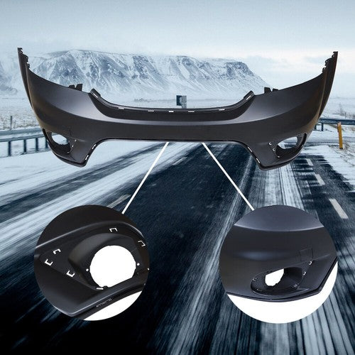 Front Bumper Cover Fit For 2011-2018 Dodge Journey with Fog Lamp Holes Black