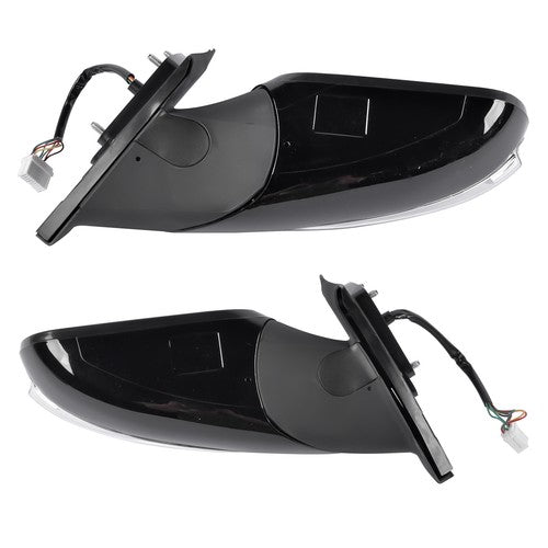 2Pcs Black Power Mirrors with Turn Signal Heated for Hyundai Sonata 2011-2014